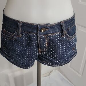 1ST KISS SHORTS  BLING SEQUINS STRETCH DENIM Denim Studded Size 5
